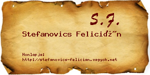 Stefanovics Felicián névjegykártya